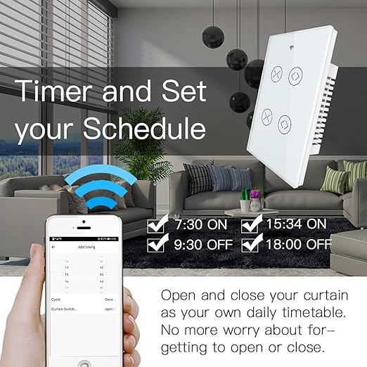MOES Smart WiFi RF 2 Gang Double Curtain Blind Touch Switch - Image 4