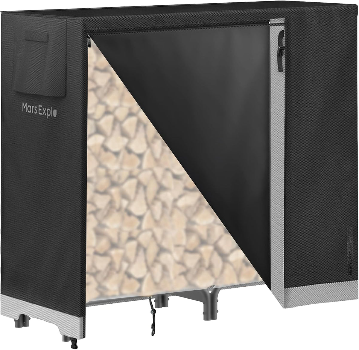 5ft firewood log rack with cover outdoor, heavy, main product view
