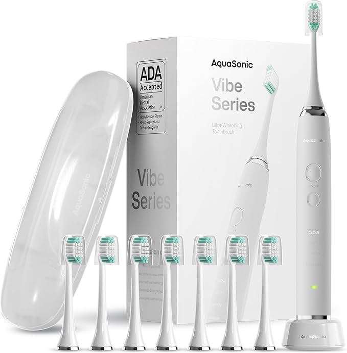 Aquasonic Vibe Series Ultra-Whitening Toothbrush – ADA Accepted Electric by AquaSonic