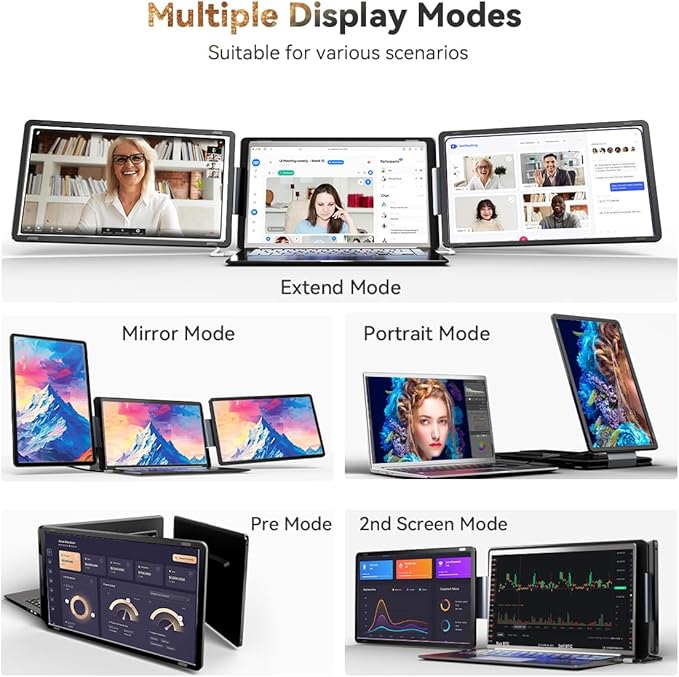 15.6" Detachable Laptop Screen Extender, FHD 1080P IPS Dual/Triple Portable - Image 3