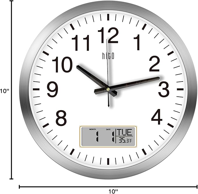 HITO 16 Inch Silent Wall Clock Battery Operated - Image 7