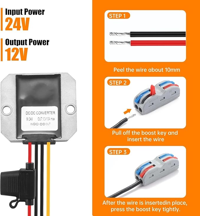 BEYIMEI 10A 120W DC-DC Converter 24V Step Down to 12V Converter Voltage - Image 2
