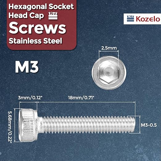 Kozelo 50pcs Socket Head Cap Screws - Image 2