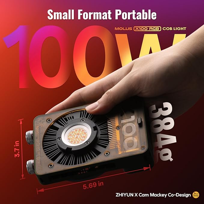 ZHIYUN MOLUS X100 RGB PRO 100W Video Light V2 Upgraded Version Professional - Image 3
