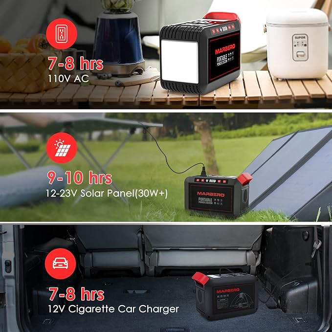 MARBERO 200W Portable Power Station 148Wh Camping Solar Generator Laptop Power - Image 5