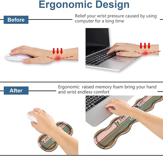 Ergonomic Keyboard Wrist Rest & Mouse Pad Wrist Rest Set, Large XXL Gaming Desk - Image 3