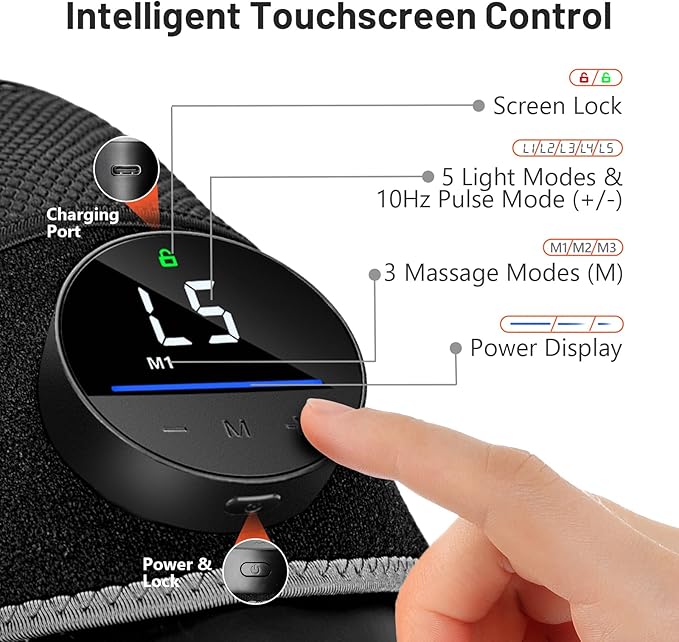 HALIDODO Red Light Therapy & Vibration Massage Knee Brace - Image 5
