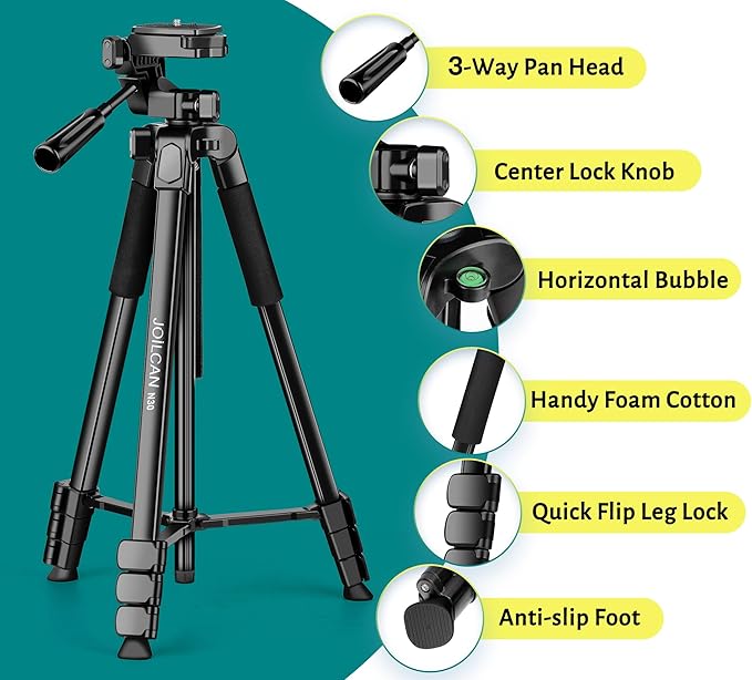 JOILCAN Phone Tripod, Professional Aluminum Travel Tripods - Image 7