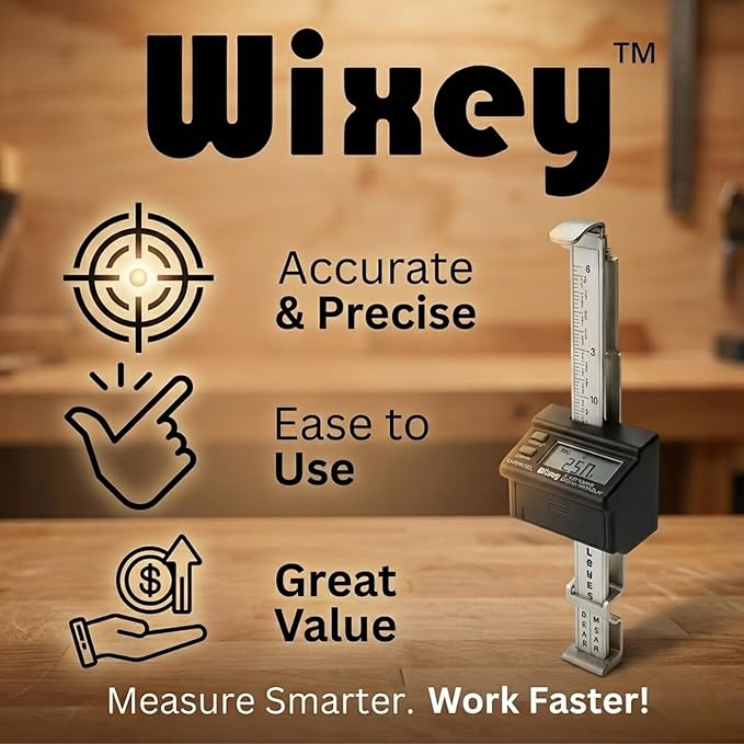 Wixey Digital Planer Gauge – Electronic Digital Readout & Thickness Measuring - Image 2