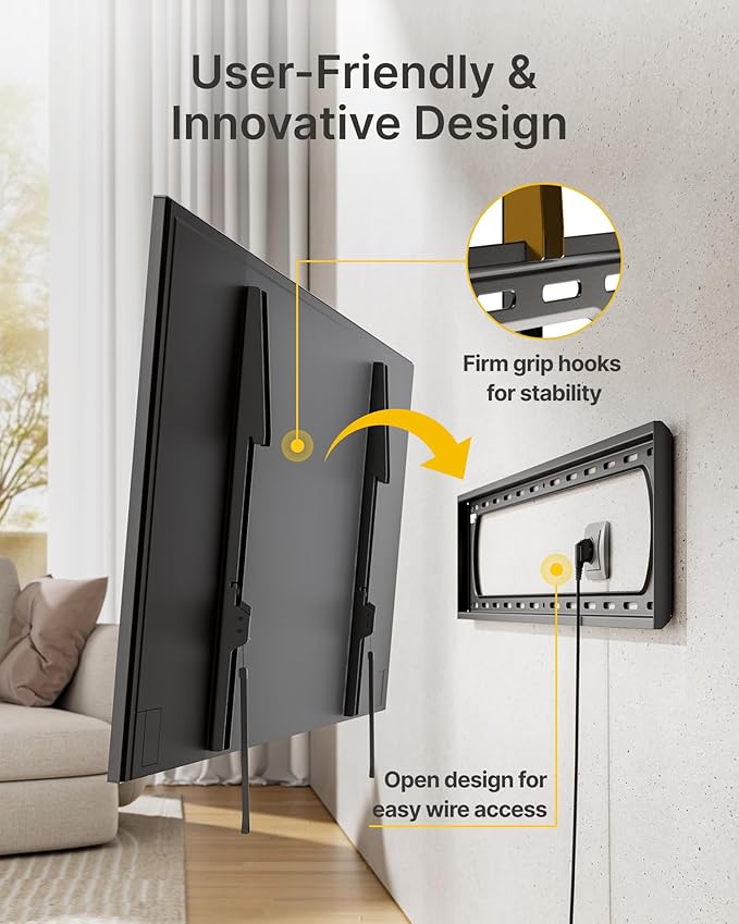 monTEK Heavy Duty Fixed TV Wall Mount Bracket - Image 8