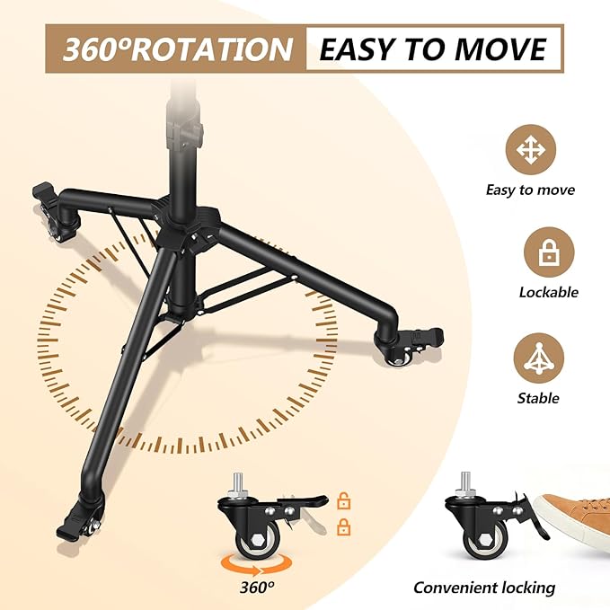 Facilife Projector Stand Tripod on Wheels, Adjustable Height 31-56 Inches - Image 3