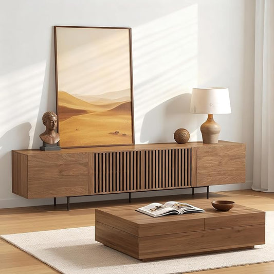 gaoyangjiaju Mid-Century Modern 94.48" TV Stand and Expandable Coffee Table Set by Gaoyangjiaju
