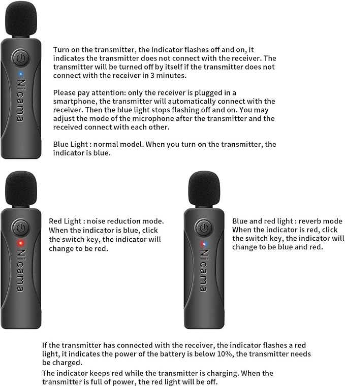 Nicama AS12 USB-C Wireless lavalier Microphone - Image 3