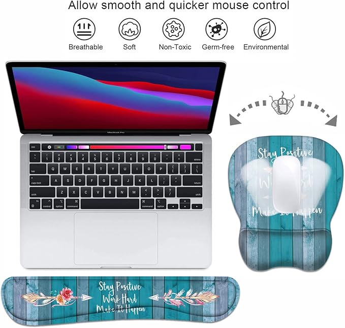 Mouse Pad Wrist Support and Keyboard Wrist Rest Set - Image 3