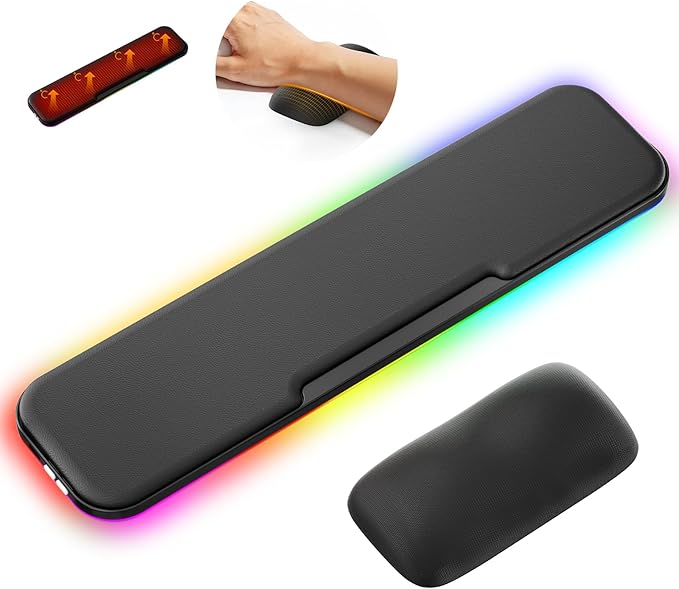 KONDOUND 2-in-1 Heated Wrist Rest Set, Ergonomic Memory Wrist Pad by Unknown