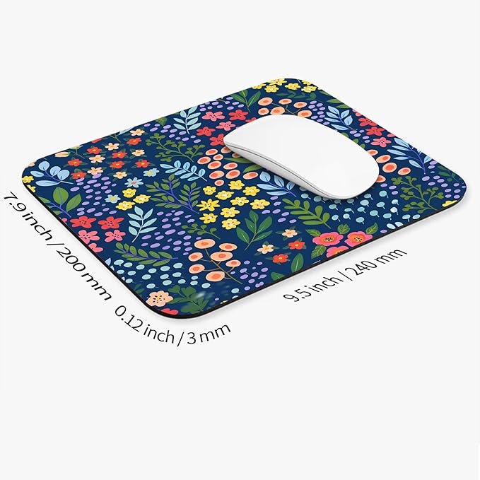 Armanza Square Mouse Pad Flowers, Personalized Premium-Textured Custom Mouse - Image 2