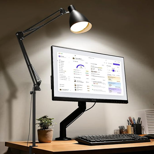 LED Desk Lamp for Home Office, Extra Tall Metal Swing Arm Architect Desk Lamp by OSORD