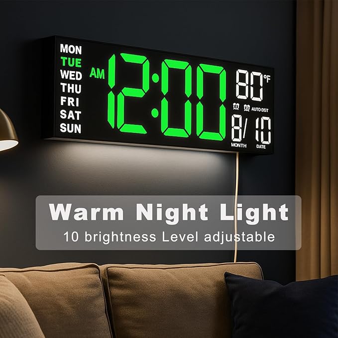TrophyRak 16" Large Digital Wall Mount Clock, Count Down Timer, Big LED - Image 8