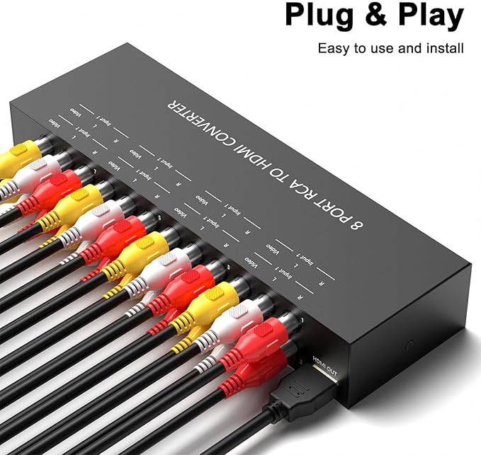 8 Port RCA to HDMI Converter 1080P/720P RCA Composite CVBS AV Switch to HDMI - Image 6