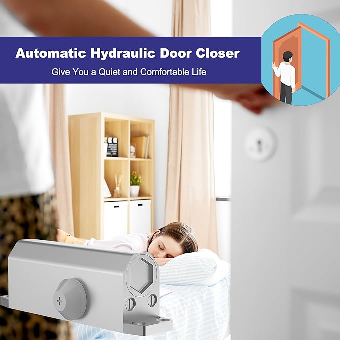 Jayseon Automatic Door Closer for Home & Commercial Door Closer, Fits 99~143 lb - Image 3
