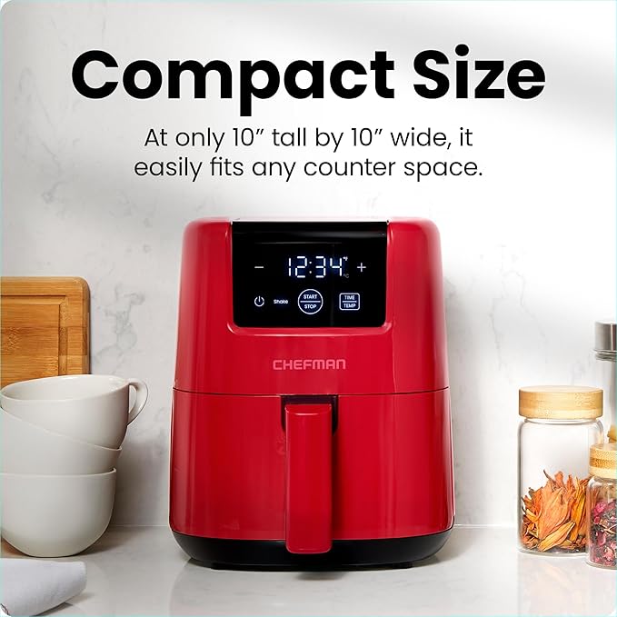 CHEFMAN 2 Qt Mini Air Fryer – Digital Space-Saving Compact Air Fryer - Image 3