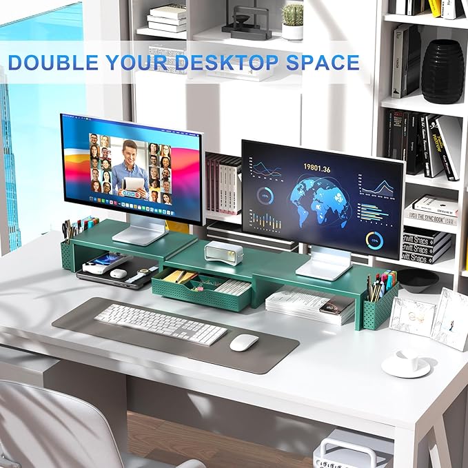 gianotter Dual Monitor Stand Riser, Desk Organizer - Image 3