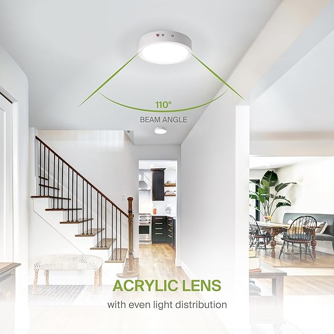 ASD LED 9" Round Flush Mount Ceiling Light Fixture, Low Profile Surface - Image 7