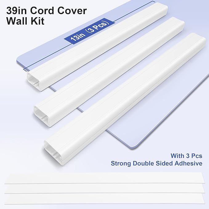 39in Cord Covers for Wires on Wall, YCLYC Wall Cord Cover, Large TV Cable Hider - Image 2