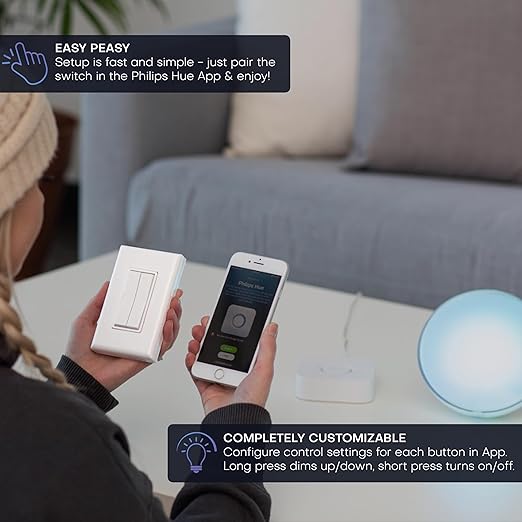 RunLessWire Click for Philips Hue – Battery-Free Wireless Smart Light Switch - Image 4