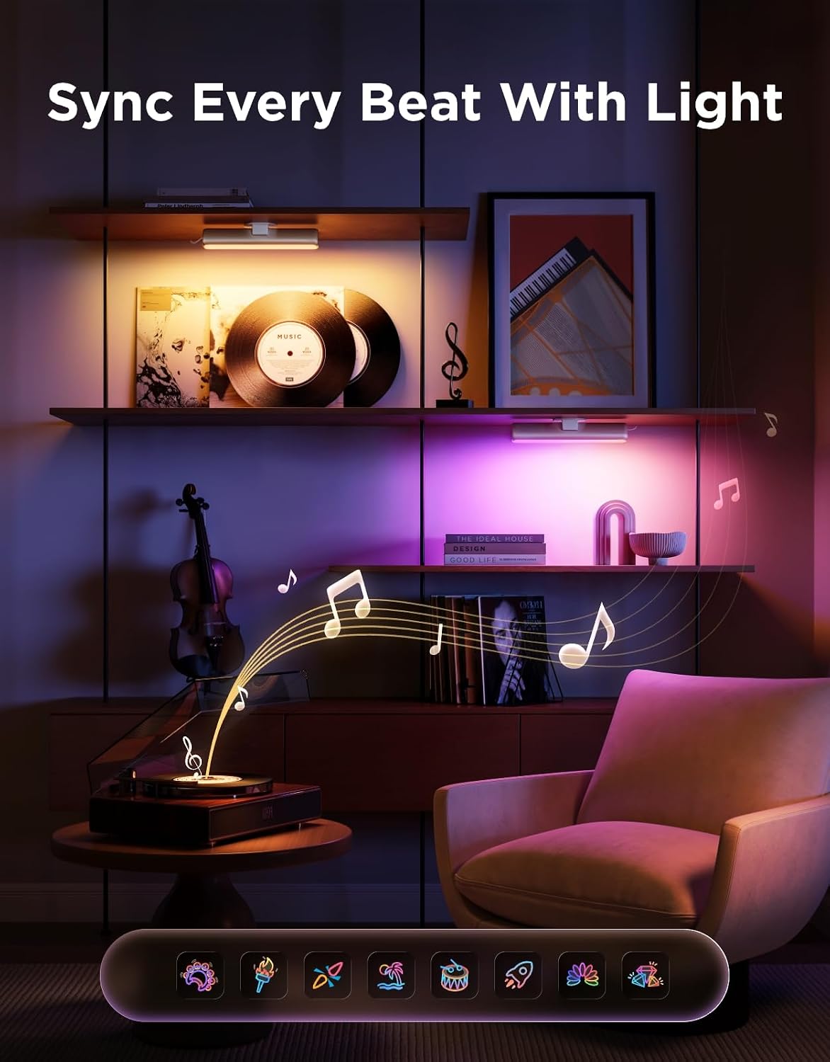 Govee Smart Light Bar, RGBICWW TV Lights for Living Room, Gaming, Silver | Compatible with SmartThings, Matter, Alexa, LED Light Bar with Scene and Music Modes for Living Room, Gaming, PC, App Control