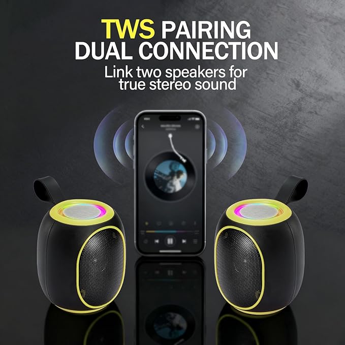 Portable Bluetooth Speaker – 8W HD audio quality, TWS stereo pairing, LED light - Image 3