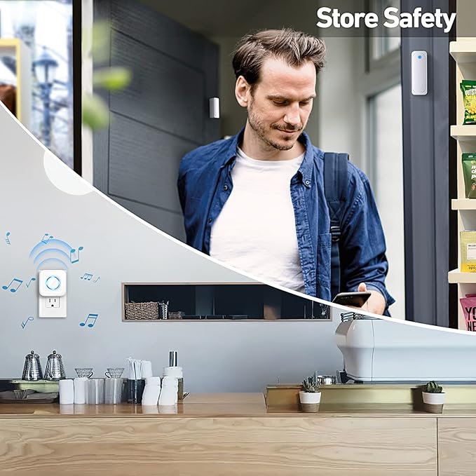 Door Chime, Satisure Wireless Door Open Contact Sensor Alarm Chime - Image 8