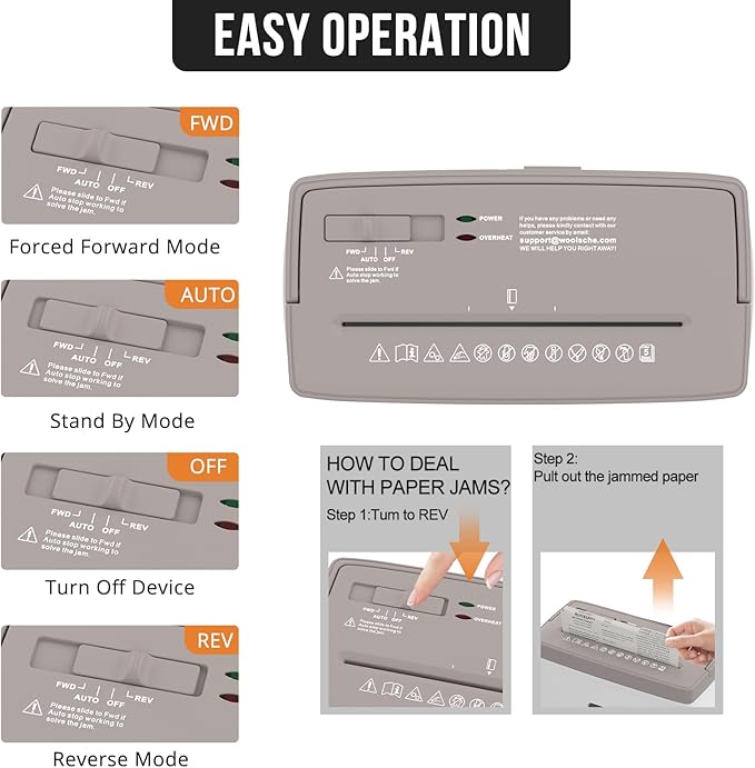 Suntiko 5-Sheet Cross Cut Paper Shredder - Image 6
