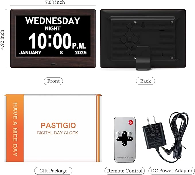 7'' Digital Clocks, 12 Reminders & 6 Alarms, Dementia Clock - Image 2
