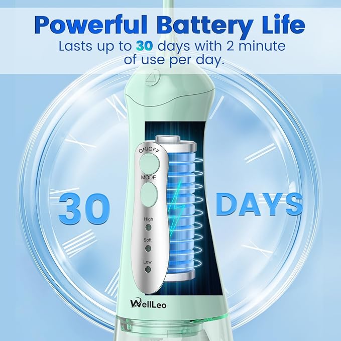 WellLeo Water Flosser for Teeth, Portable Oral Irrigator Rechargeable Water - Image 4