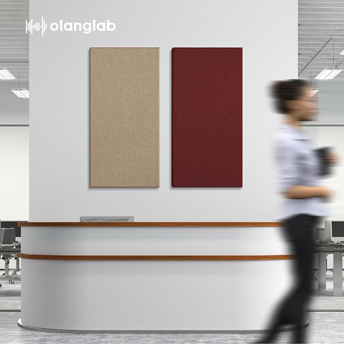 Olanglab Sound Absorbing Acoustic Wall Panels 2 Pack, Large Fabric Wrapped - Image 7