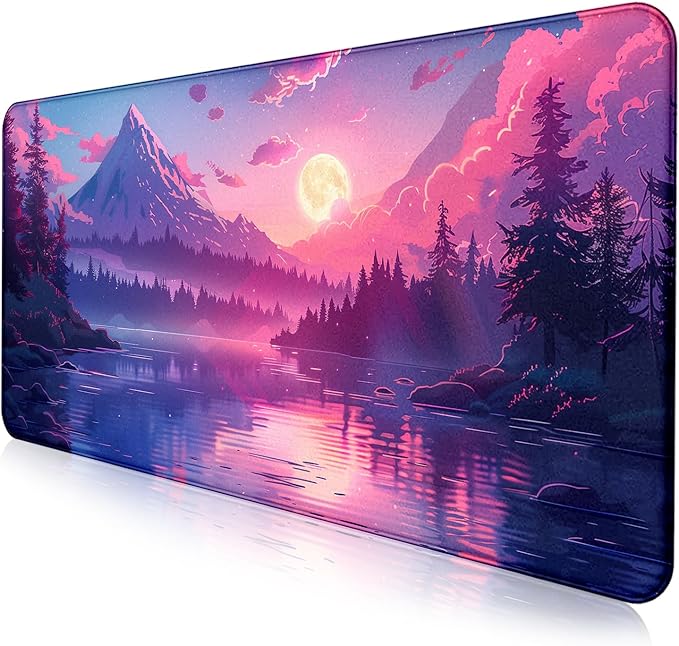 Sunset Mountain Scenic XXL Extended Mouse Pad, Fuji Mountain Large Laptop Pad by LQFIWSS