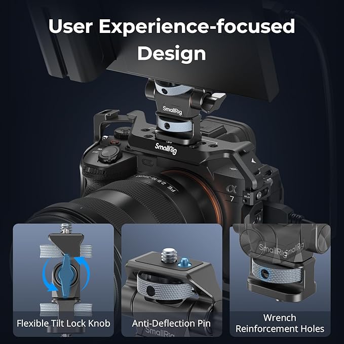 SmallRig Adjustable Camera Monitor Mount, 360° Swivel and 180° Tilt Monitor - Image 4