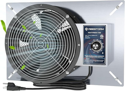 Abestorm 720CFM Crawlspace Ventilation Fans IP-55 Grade Basements Stainless by AbestormSolutionsINC