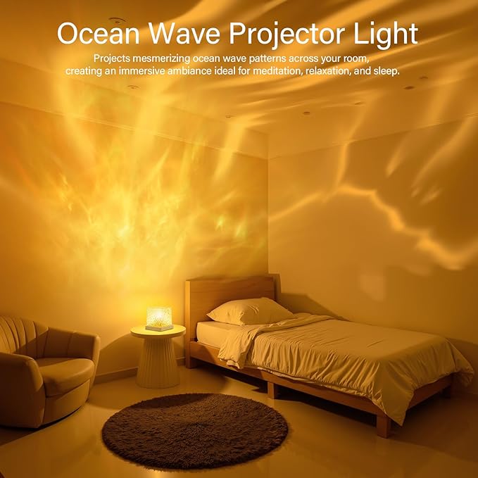 VoMii Ocean Wave Projector Light, 16 Colors Luminorthe Cube Lamp - Image 2