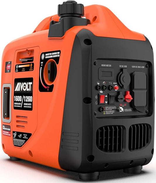 AIVOLT 1600W Super Quiet Inverter Generator, Ultra Lightweight Gas Powered by AIVOLT