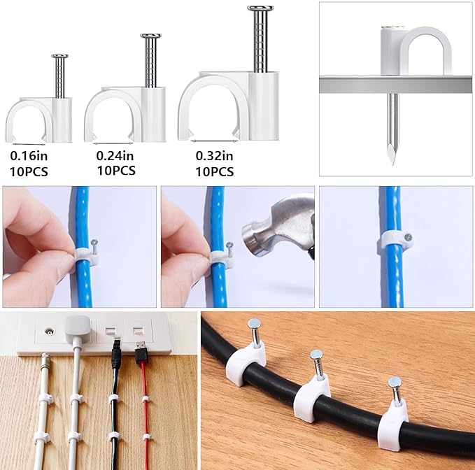 ELII 328Pcs Cable Management Kit, 8 Magnetic Cable Holder, 69Adhesive Cable - Image 7