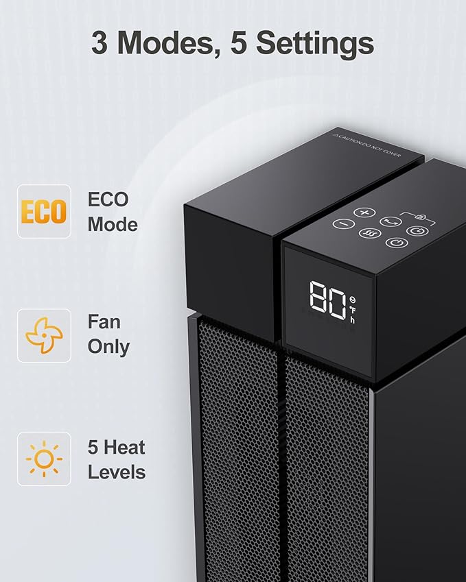 ComDomus Space Heater Large Room, 25” Electric Room Heaters - Image 3