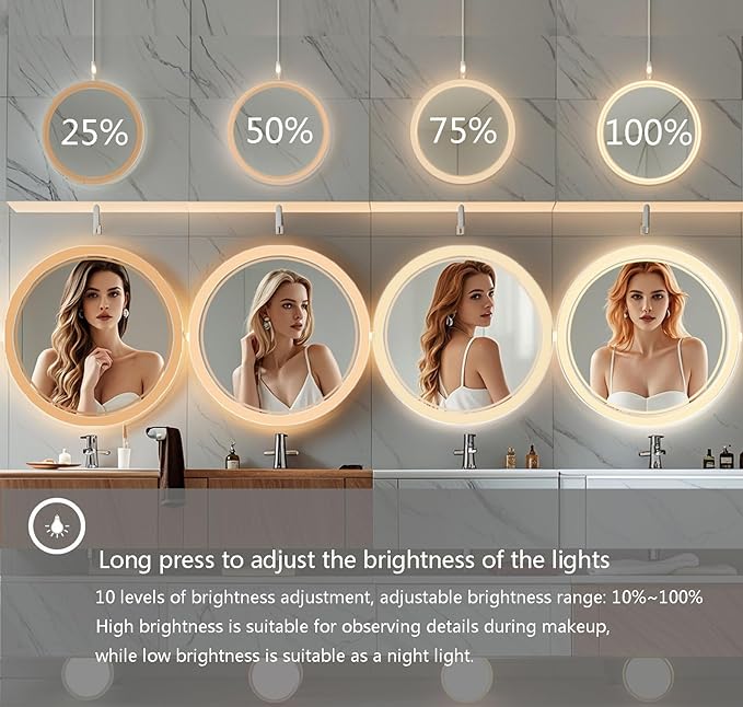 Wall-Mounted Round Bathroom Mirror - Image 3