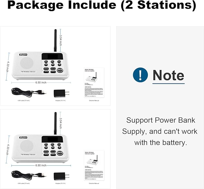 Wuloo Intercoms Wireless for Home 1 Mile Range 22 Channel 100 Digital Code - Image 7