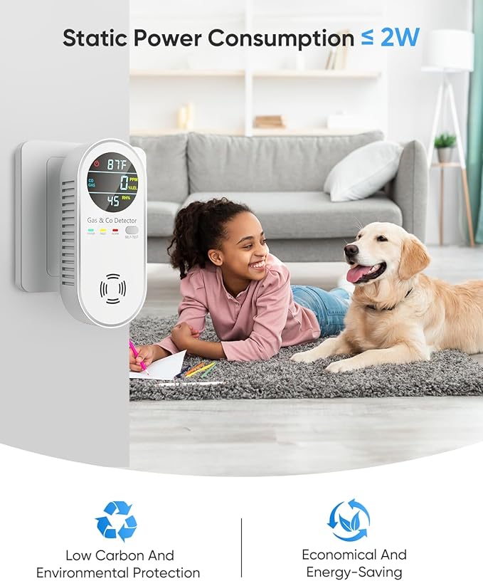 Vilfet Carbon Monoxide Detectors & Natural Gas Detector, 4-in-1 Carbon Monoxide - Image 3