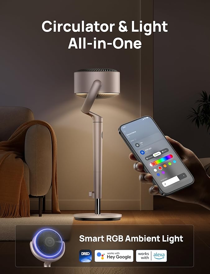 Dreo Smart Fans for Bedroom, 120° +120° Omni-Directional Oscillating Fan - Image 5