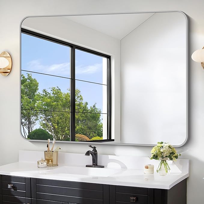 FORBATH 36x48 Inch Silver Bathroom Mirror by FORBATH