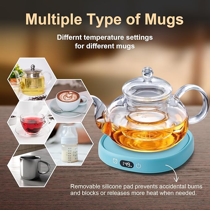 Bsigo Coffee Mug Warmer & Cute Cat Mug Set, Candle Mug Warmer - Image 4