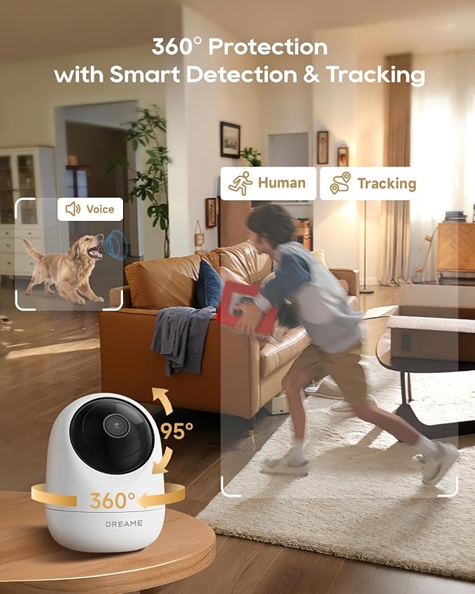 DREAME Pet Dog Camera, 1080P 3MP Indoor Security Camera Motion Detection - Image 4